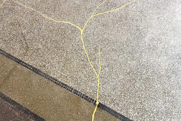Terrazzovloer Kintsugi restauratie Kovelswade
