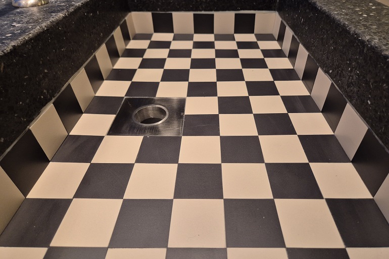 Terrazzo spoelbak betegelen